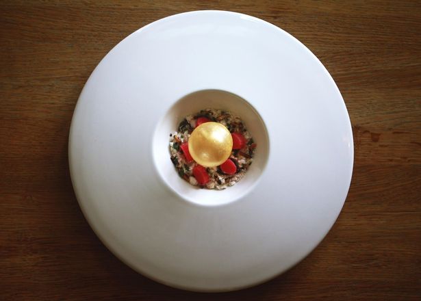 Rhubarb and custard served at Sosban and The Old Butchers, Menai Bridge