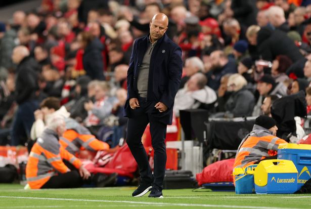 Arne Slot, Manager of Liverpool, looks dejected