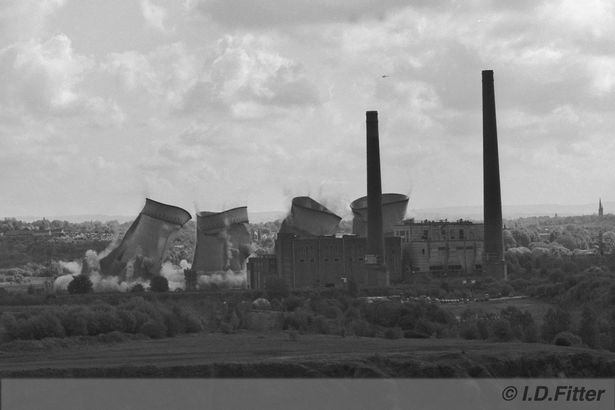 The demolition of Agecroft Power Station in Pendlebury, Salford. May 8, 1994