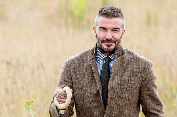 Sir David Beckham posed for an outdoor photoshoot