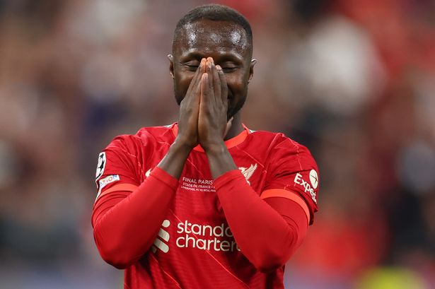 Naby Keita of Liverpool reacts during the UEFA Champions League final match between Liverpool FC and Real Madrid at Stade de France 