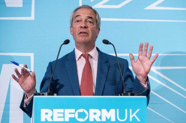 Reform UK leader Nigel Farage speaks during a press conference in Westminster on June 10