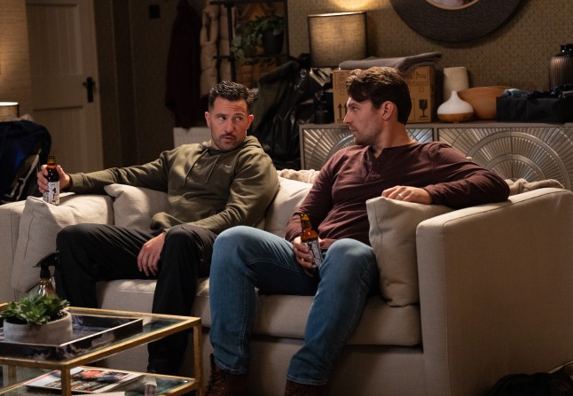 Ross sits with Mack in Emmerdale