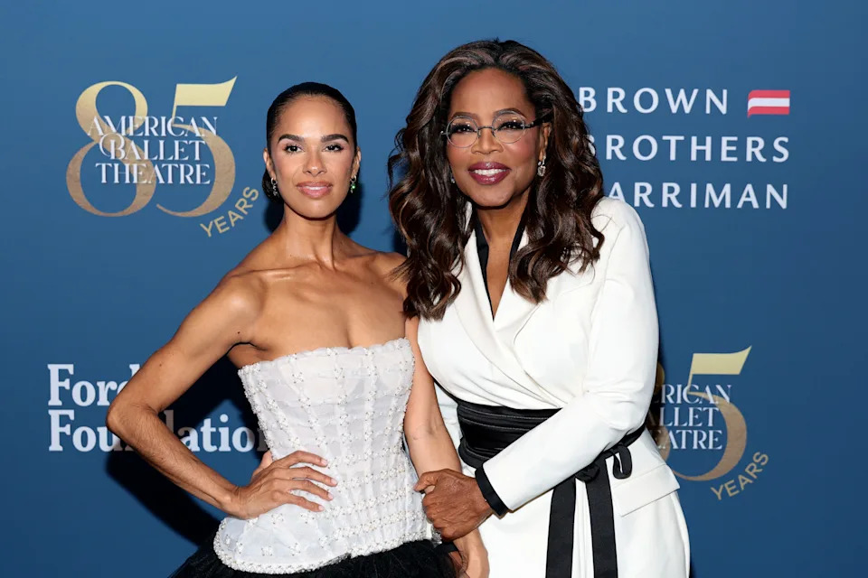 (From left) Misty Copeland and Oprah Winfrey attend the American Ballet Theatre fall gala in New York City on Wednesday.