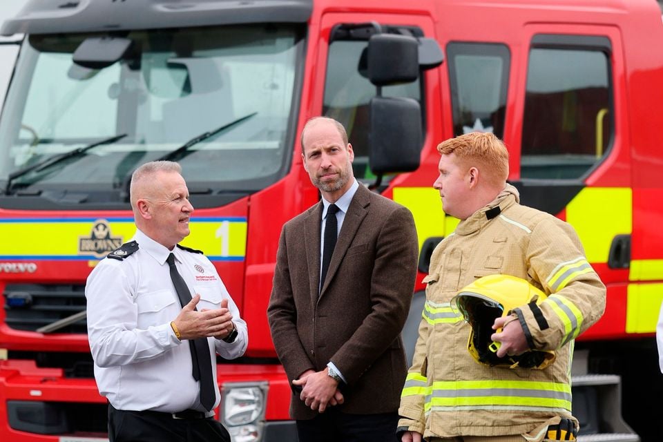 William speaks to fire service staff during the visit. Chris Jackson/PA Wire