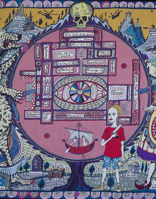 Here you can see a Grayson Perry tapestry next to a French masterpiece from the reign of Louis XIV. Map Of Truths And Beliefs, which includes such figures as Elvis and the artist’s teddy bear, Alan Measles, sits alongside a 300-year-old French tapestry that took six people about three years to weave by hand. Perry’s design was produced in less than a day on a modern loom in Belgium. nationatrust.org.uk/castle-drogo