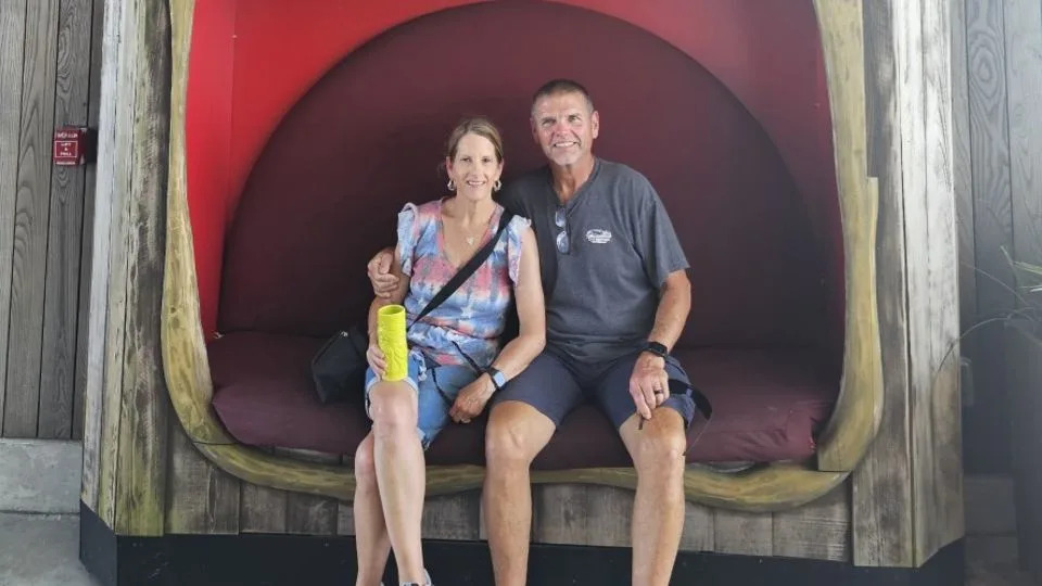 Janet McCaskill and her husband, Barry, in September 2024. They both found success using compounded weight-loss drugs when branded versions weren't covered by insurance. - Courtesy Janet McCaskill