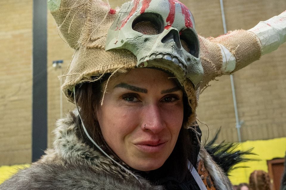 German Student Nina was one of the performers in the Derry Halloween Carnival Parade. Pic by Martin McKeown.