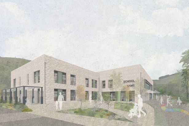 An artist's impression of what a new ALN school in Clydach Vale, RCT, could look like
