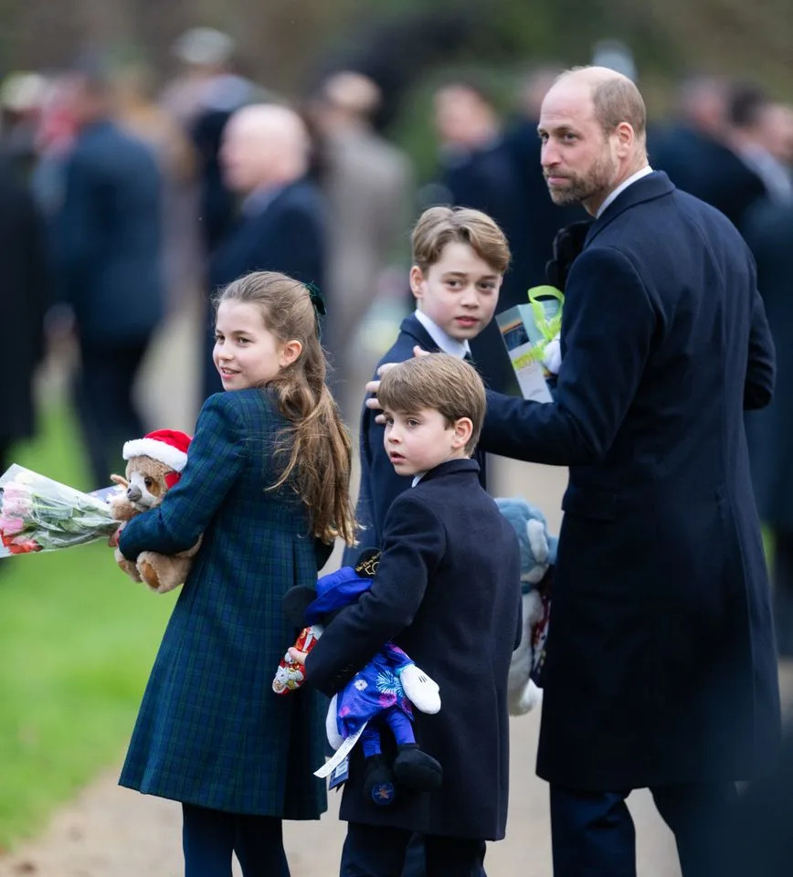 Getty Princess Charlotte, Prince George, Prince Louis, and Prince William