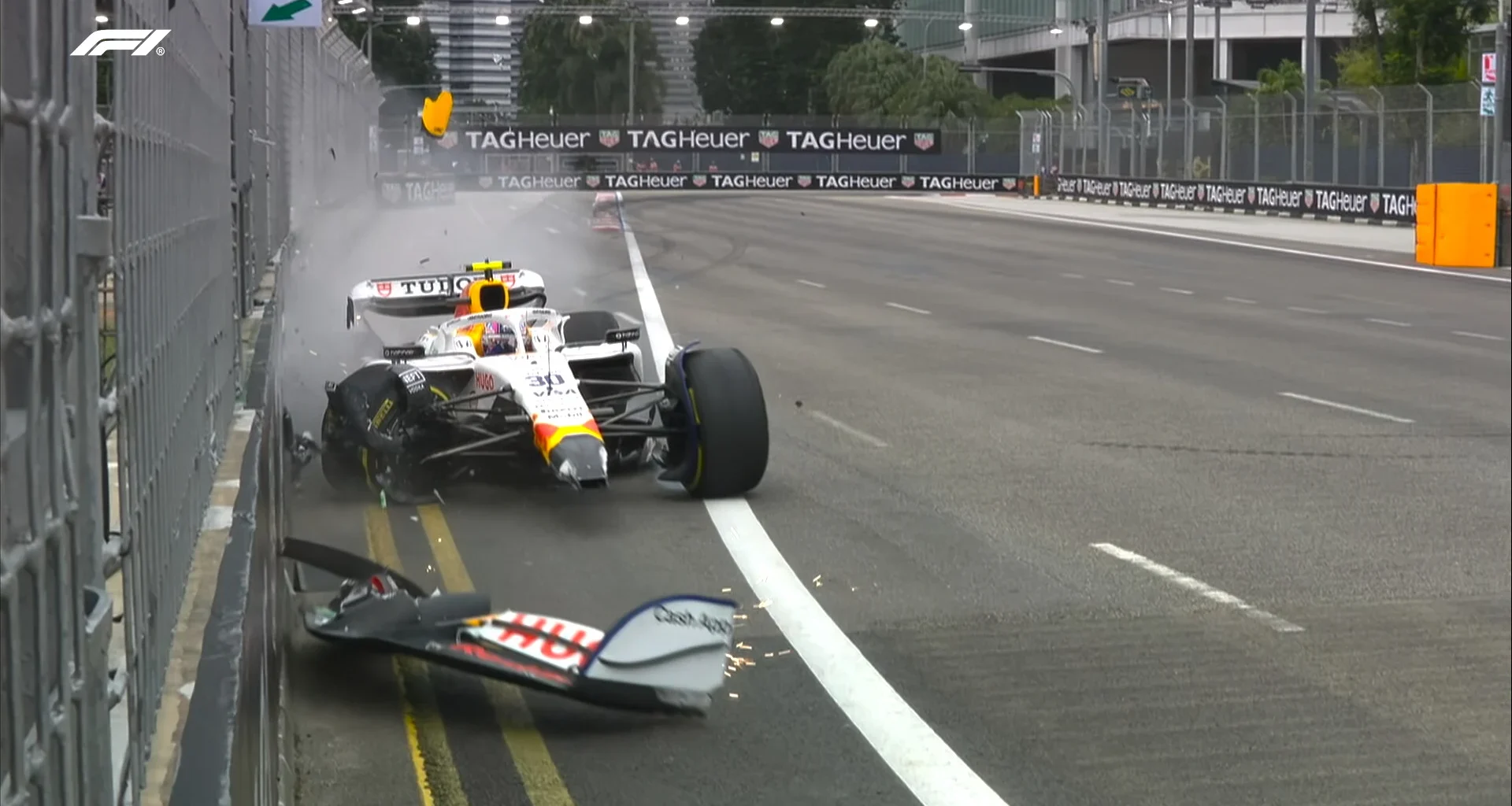 SINGAPORE, SINGAPORE - OCTOBER 02: Oscar Piastri of Australia and McLaren talks to the media during