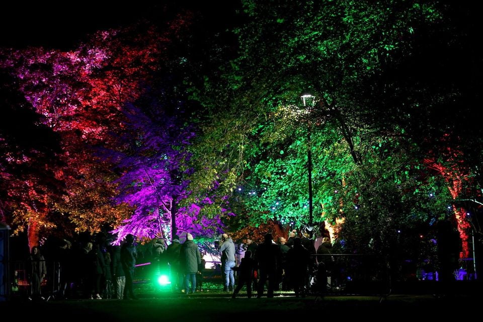 REPRO FREE.. 29/10/25... Families enjoyed the CarrickFEARgus Halloween Celebrations on Wednesday night! The Ghostbusters, fire performers and lots of mischievous walkabout characters lit up Shaftesbury Park as part of Mid & East Antrim Borough Council’s Halloween events. Pic Steven McAuley/McAuley Multimedia