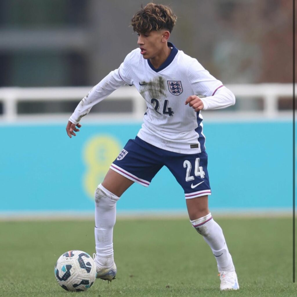 JJ Gabriel with the England u15s (Photo via Gabriel on Instagram)