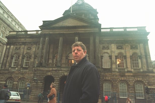 An archive picture of Councillor George Knibb outside Liverpool Town Hall