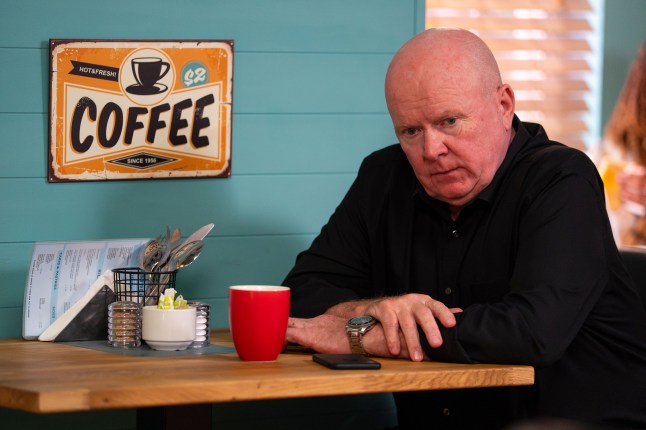 Phil Mitchell in the cafe in EastEnders
