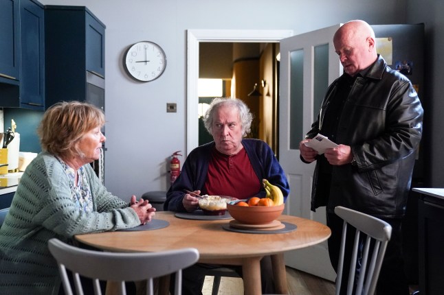 Julie and Nigel Bates with Phil Mitchell in EastEnders