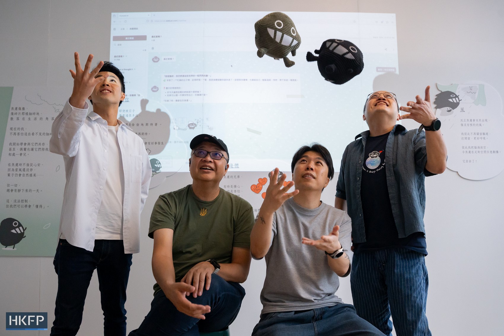 From left to right: Dustykid AI's product lead Franky Yick, adviser Erwin Huang, Dustykid founder Rap Chan, and Dustykid co-founder Alex Wong.