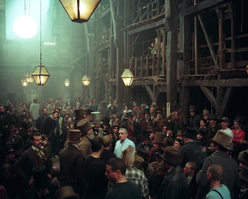 Archive photograph of Martin Scorsese on the set of Gangs of New York featured in Mr Scorsese