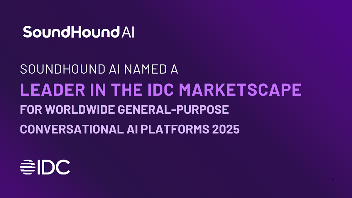 SoundHound AI Named a Leader in IDC MarketScape for Worldwide General-Purpose Conversational AI Platforms 2025