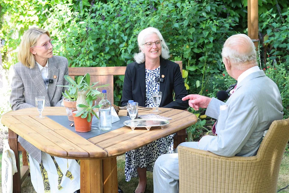 Chris Jackson/Getty King Charles makes his point during the recording of the podcast in Windsor in July 2025