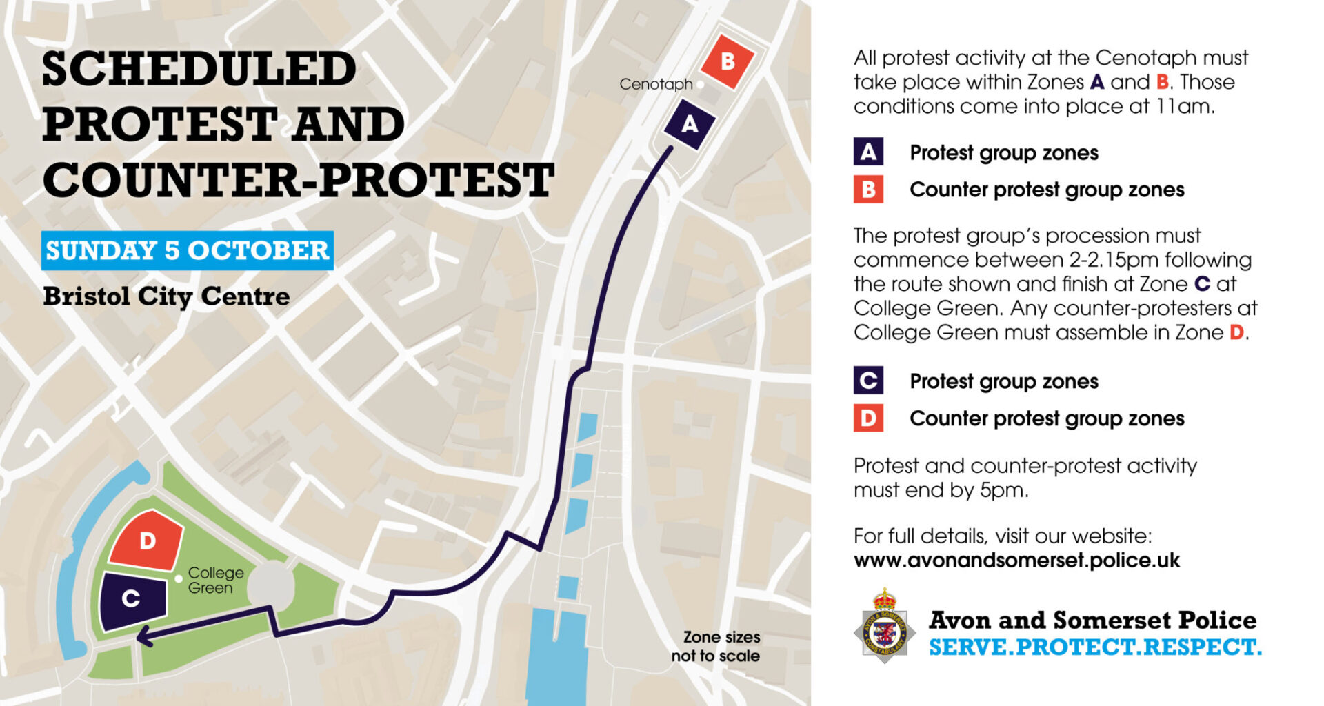Information for people attending protests in Bristol this weekend