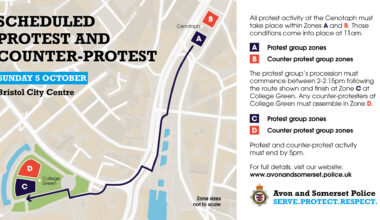 Information for people attending protests in Bristol this weekend