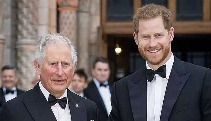 King Charles with his second son, Prince Harry: File photo