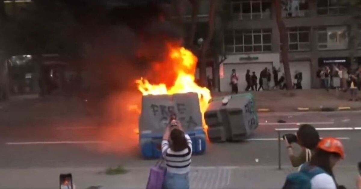 Riots rock major Spanish city as protesters burn cars and clash with police | World | News