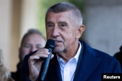Andrej Babis on the campaign trail on September 30