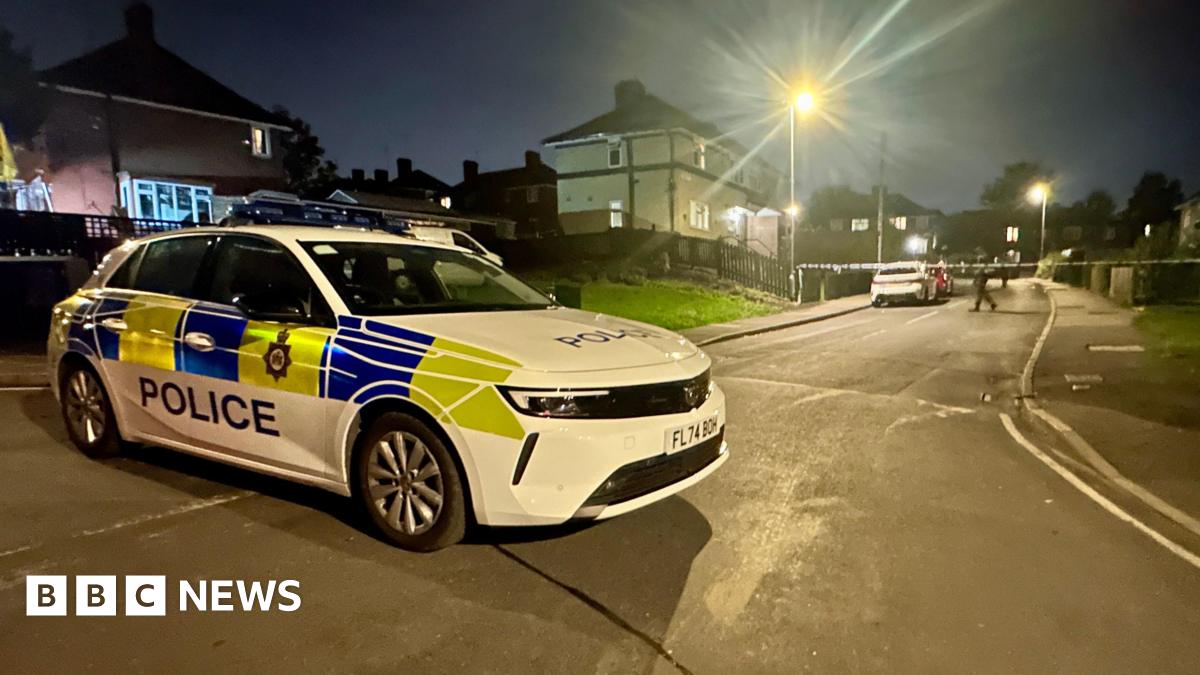 Police car and cordons on residential street