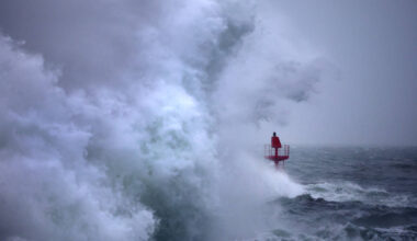 Yellow weather warnings in place as Storm Benjamin batters Britain with 75mph winds and rain