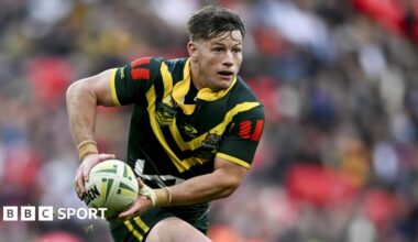 Harry Grant carries the ball