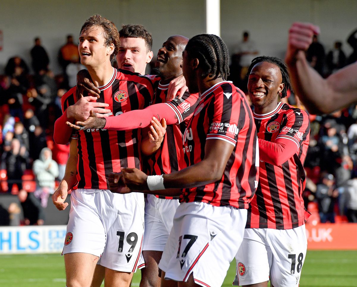 Aaron Pressley scores his second goal. Picture: Tim Thursfield