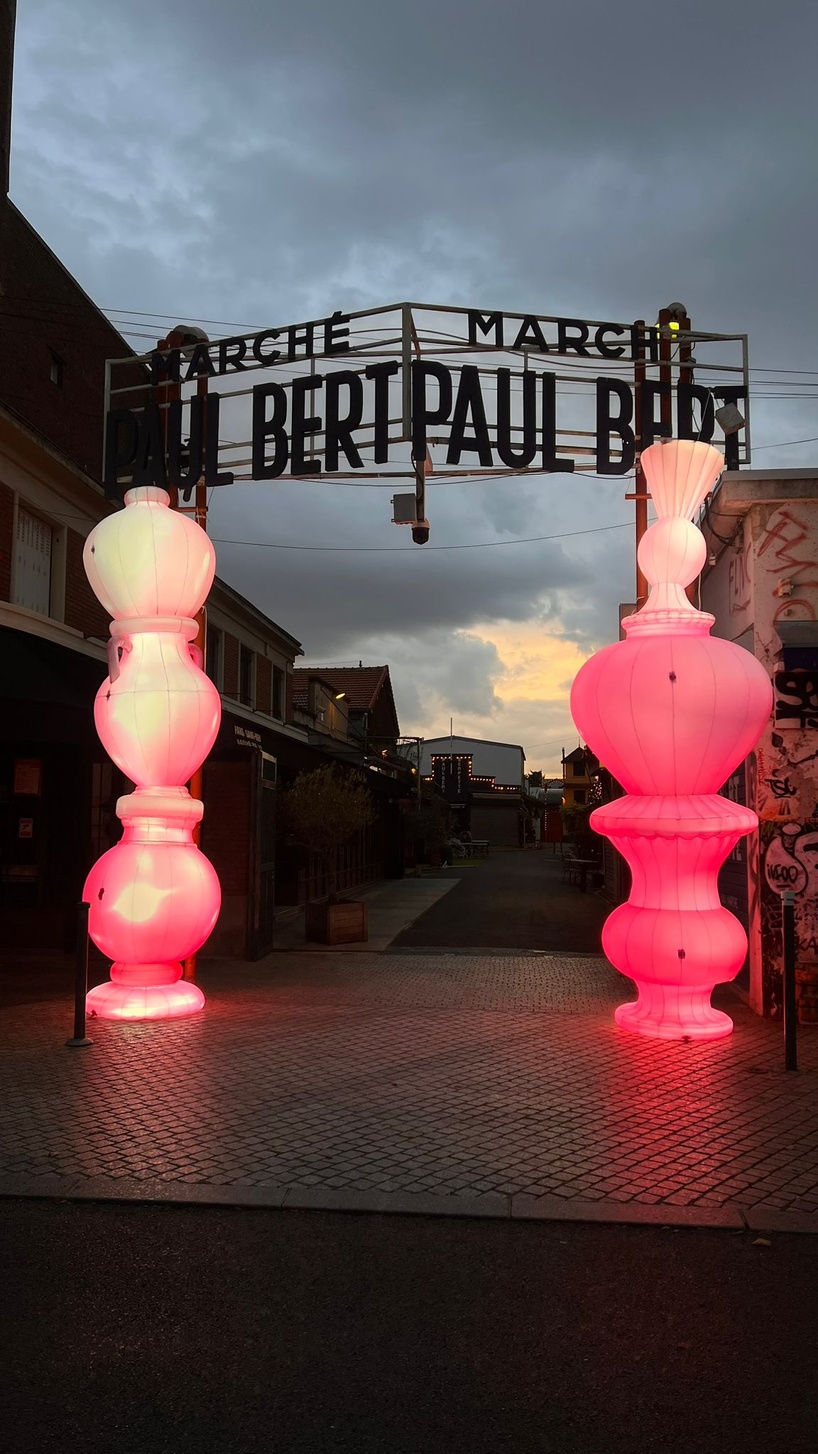 inflatable sculptures reimagine antiques as expressions of paradox in paris' iconic flea market