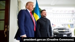 Ukrainian President Volodymyr Zelenskyy is welcomed to the White House by US President Donald Trump.