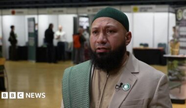 Mothin Ali speaks to the BBC at the Green Party conference in Bournemouth