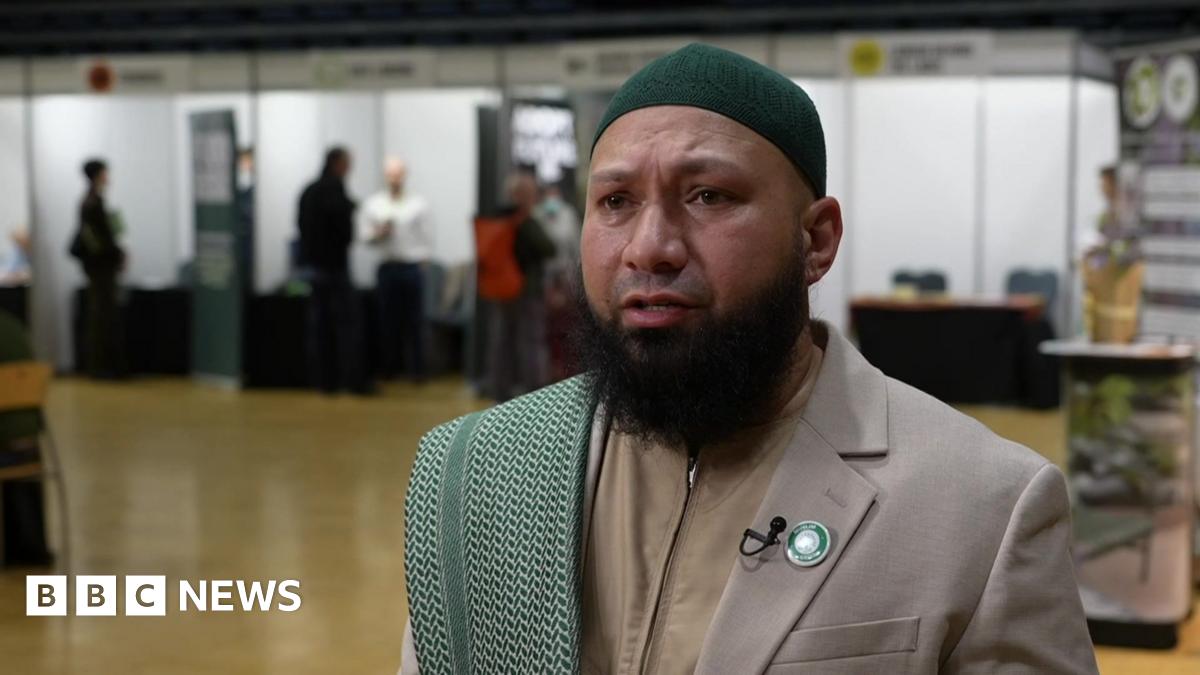 Mothin Ali speaks to the BBC at the Green Party conference in Bournemouth