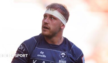 Joe Batley standing on the pitch during a Bristol Bears match