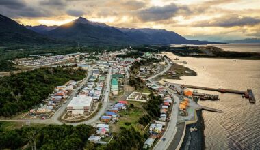 Chile was under a tsunami threat after a 7.6 earthquake hit off the coast near Drake's Passage. Pictured is Puerto Williams, the epicenter