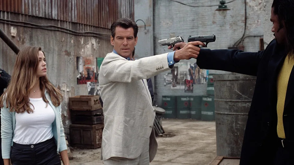 Pierce Brosnan in a scene from James Bond film