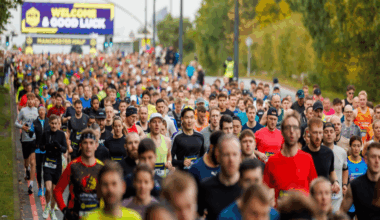 Runners run past the camera at last year's Manchester Half