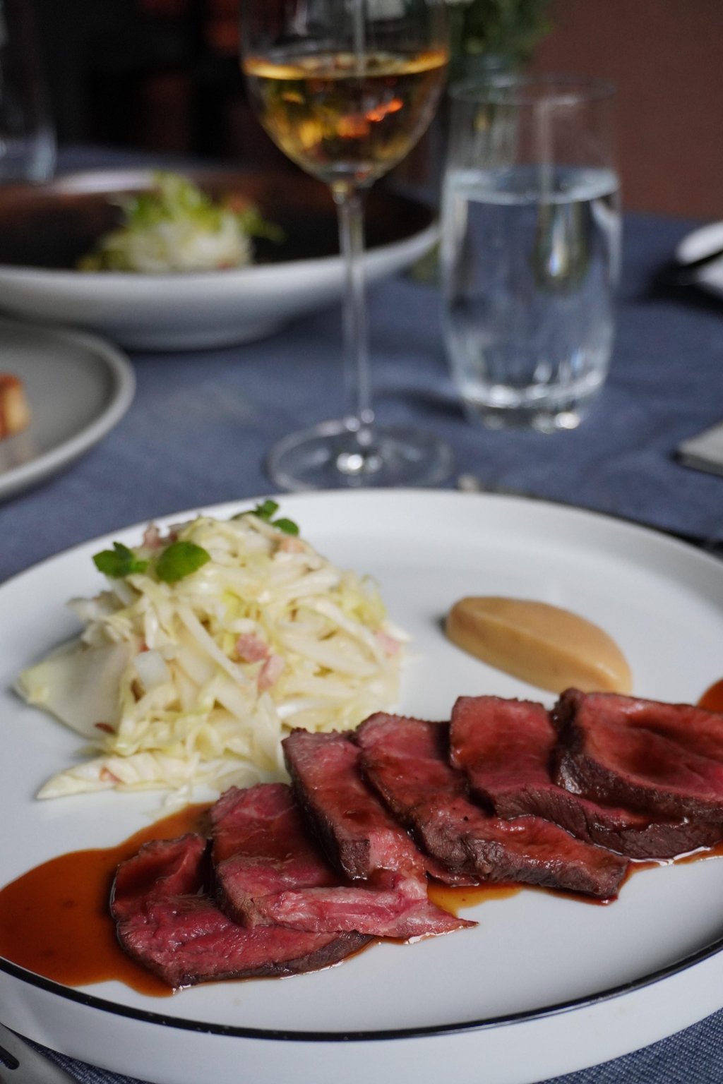 Warrendale Wagyu-Holstein beef with smoked garlic purée and garlic confit at Heimat. Photo: Heimat Warrendale Wagyu-Holstein beef with smoked garlic purée and garlic confit at Heimat. Photo: Heimat