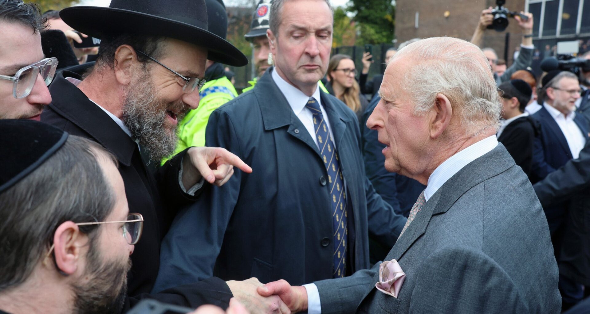 UK’s King Charles visits site of Yom Kippur synagogue attack in Manchester