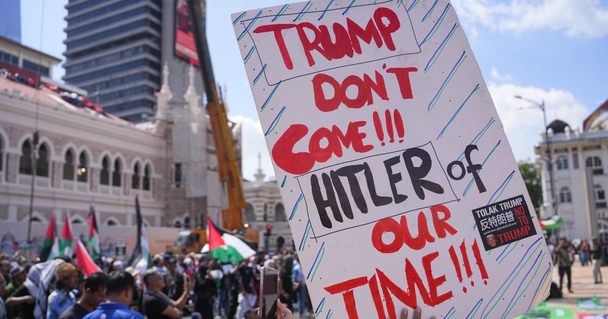 Trump’s visit to Malaysia met with protests over war in Gaza | Donald Trump News