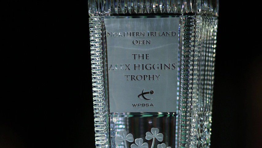 The Alex Higgins Trophy is what those in the Northern Ireland Open draw are playing for.