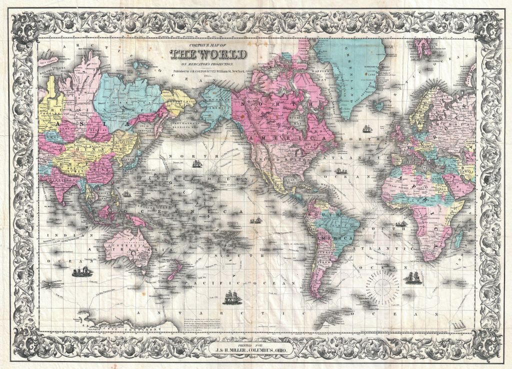 Colton’s Map of the World on Mercator’s Projection