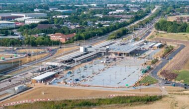 An aerial shot of Beaulieu Park station