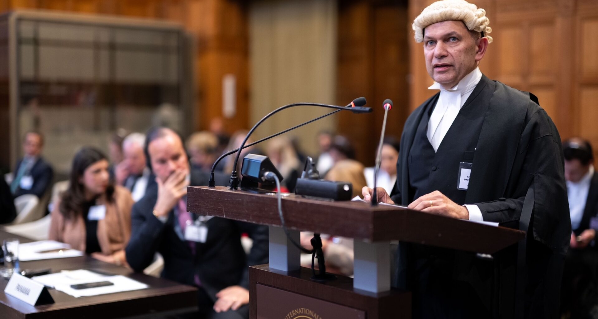 Daniel Stilitz KC at the International Court of Justice in the Hague, representing the United Kingdom