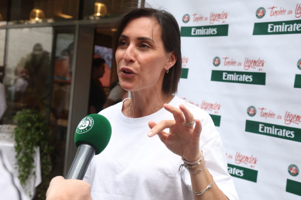 Flavia Pennetta of Italy attends the media day for the 2023 Trophy of Legends during the 2023 French Open at Stade Roland Garros.