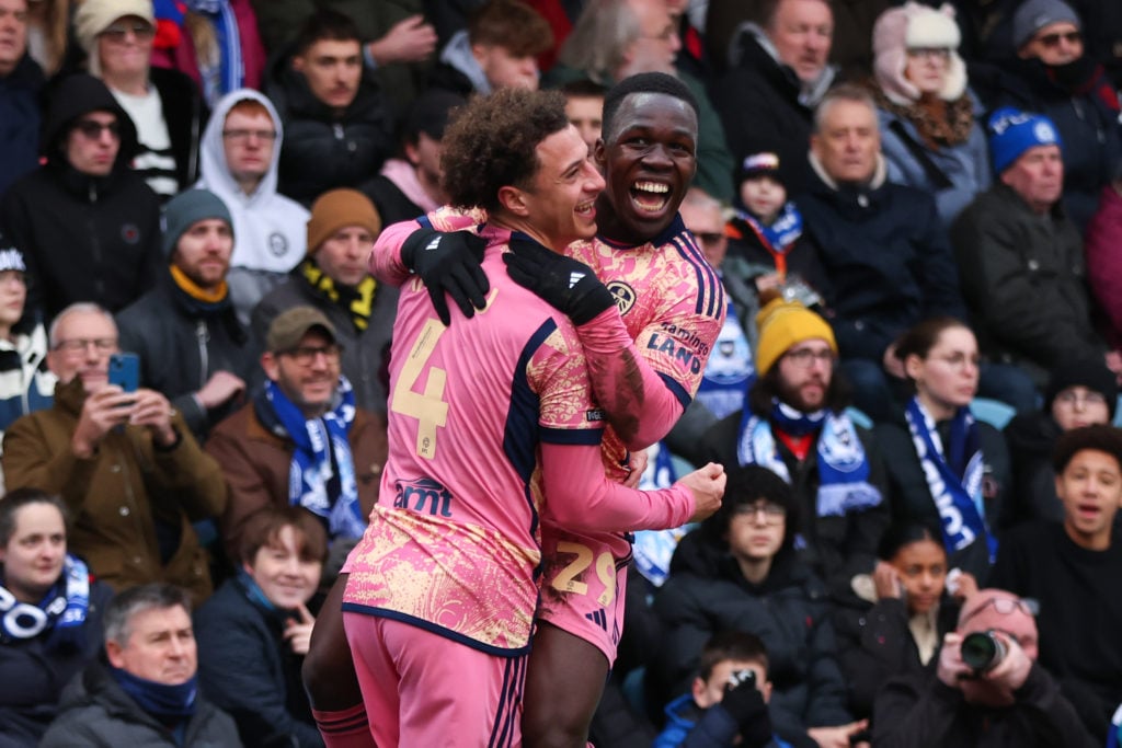 Ethan Ampadu and Willy Gnonto celebrate the skipper's goal in an FA Cup win against Peterborough United.